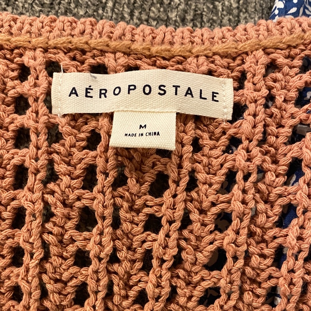 Aeropostale Peach Crochet Knit Tank Top - Picture 2 of 3